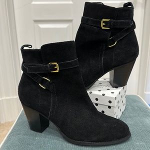 Ralph Lauren Black Suede Ankle Bootie Sz 9.5